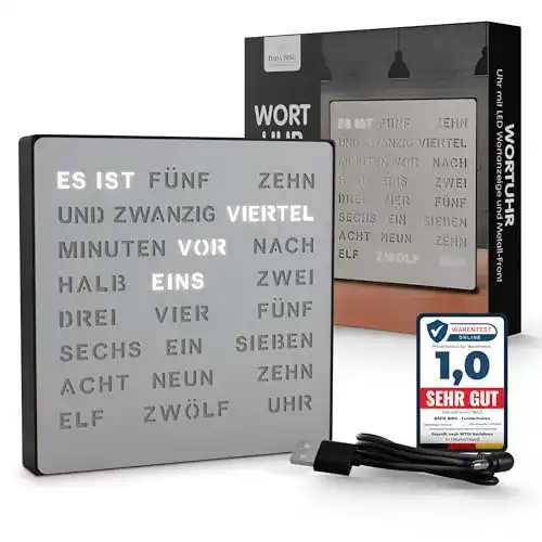 Wortuhr Bada Bing Edle LED Uhr Deutsche Wort Anzeige mit USB