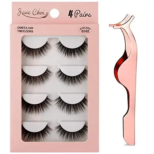 Künstliche Wimpern Jane Choi Falsche Wimpern, 3D, 4 Paar