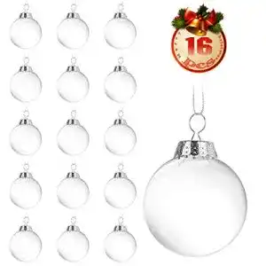 Weihnachtskugeln O-Kinee Klar,16 pcs Befüllbar aus Plastik