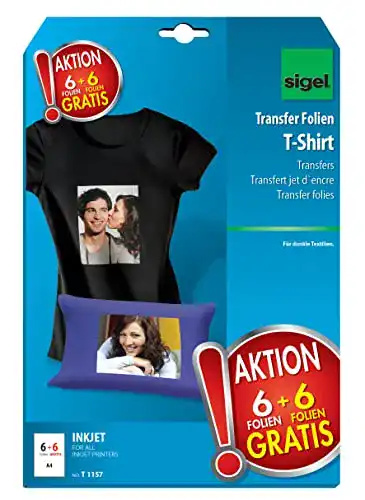 Transferpapier Sigel T1157 Transferfolie Bügelfolie für dunkle Textilien