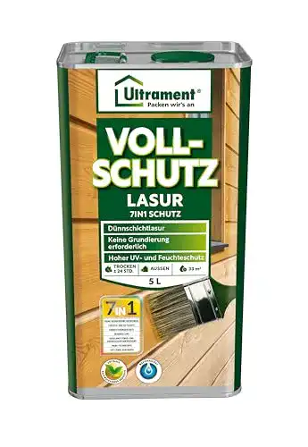 Holzschutzgel Ultrament Vollschutz-Lasur 7-in-1, farblos, 5 Liter