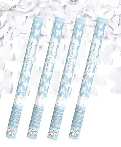 Konfettikanone PartyDeco 4x XXL (60 cm) Schmetterlinge