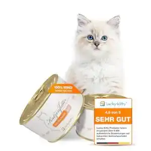 Lucky-Kitty-Katzenfutter Lucky-Kitty Rind mit 95% Fleischanteil