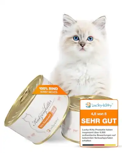 Lucky-Kitty-Katzenfutter Lucky-Kitty Rind mit 95% Fleischanteil