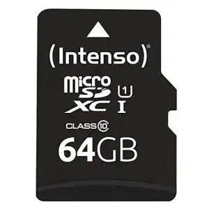 Micro-SD-Karte Intenso Micro SDXC 64GB Class 10 u. SD-Adapter