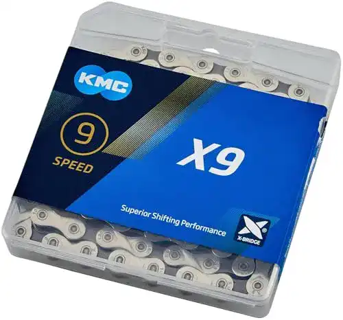 Fahrradkette 9-fach KMC Unisex X9 9 Speed Kette, Silber/Grau