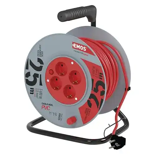 Kabeltrommel (25m) EMOS P09225 Profi, 4 Steckdosen