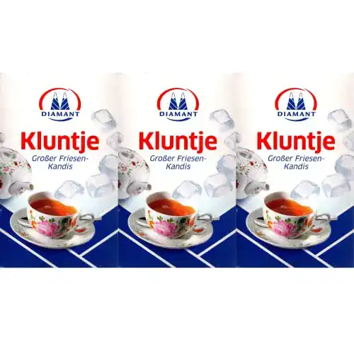 Kandiszucker Diamant Kluntje Großer Friesen-Kandis, 1kg 3er Pack