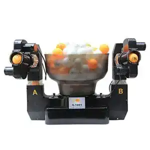 Tischtennis-Roboter Y current , doppelköpfige Radfahrmaschine mit 100 Trainingsbällen