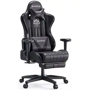 Gaming-Stuhl mit Fußstütze AutoFull, mit Lendenwirbelstütze