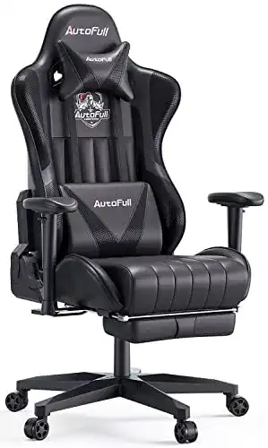 Gaming-Stuhl mit Fußstütze AutoFull, mit Lendenwirbelstütze