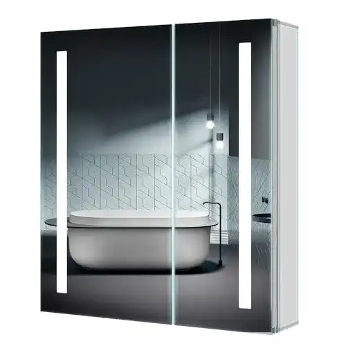 Spiegelschrank Quavikey ® LED 63x65cm(B*H) Aluminium