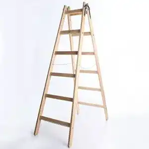 Haushaltsleiter 6 Stufen owlyshop Holzleiter PREMIUM 2×6 Stufen