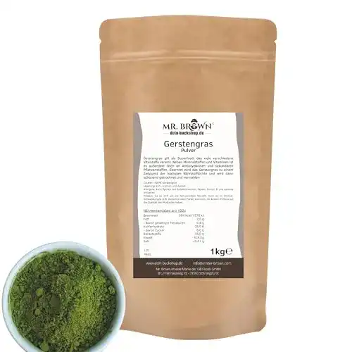 Gerstengras MR. BROWN 1kg Pulver, veganes Barley grass