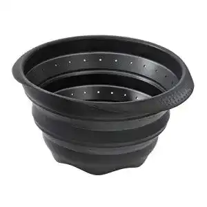 Nudelsieb Lurch 210275 Faltsieb, Platin Silikon, 4 L, schwarz