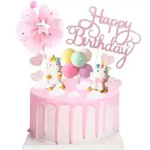 Einhorn-Tortendeko AODIGEGE Einhorn Tortendeko Geburtstag Macaron