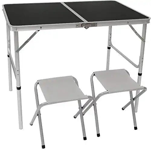 Campingtisch-Set AMANKA Alu Campingtisch Set mit 2 Stühlen