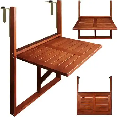 Balkonhängetisch Casaria Klappbar FSC®-zertifiziertes Akazienholz