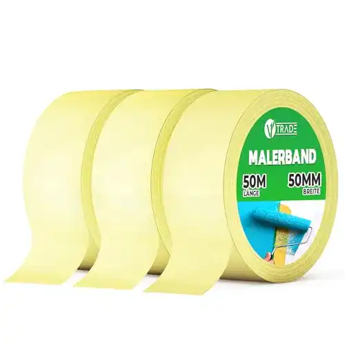Malerkrepp V1 TRADE – Kreppband, 50 mm x 50 m, 3 Stück