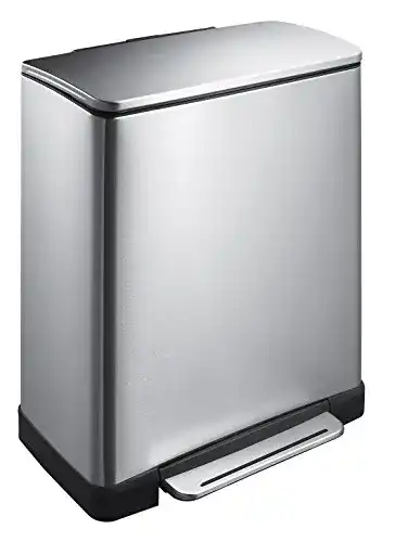 Tretmülleimer EKO E-Cube 50L Edelstahl, Dämpfer-System