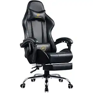 Gaming-Stuhl LUCKRACER, Massage mit Fußstütze, Drehstuhl
