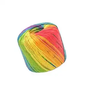 Regenbogen-Wolle EXCEART 1 Rolle Baumwollgarn Regenbogen