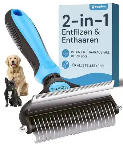 Katzenbürste MalsiPree Hundebürste Langhaar/Kurzhaar, 2 in 1