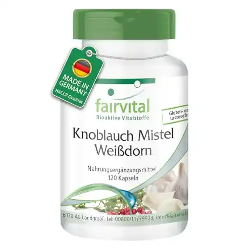 Knoblauch-Mistel-Weißdorn-Kapseln fairvital Knoblauch Kapseln