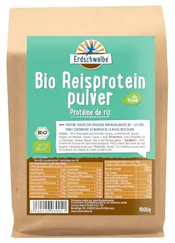 Reisprotein Erdschwalbe Bio, Veganes Eiweißpulver, 1 Kg