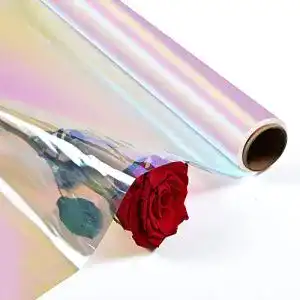 Cellophan POPGIFTU Regenbogen-Muster Rolle, Entfaltete Breite