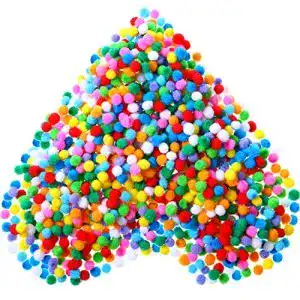 Pompons Shappy 2000 Stücke 0,8 cm Farblich Sortiert Elastisch