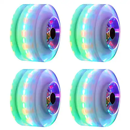 Skateboard-Rollen Xpccj 4 Stück Rollschuh-Räder, leuchtend