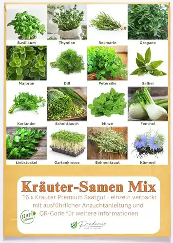 Kräuter-Samen prademir Kräutersamen Mischung 16 Sorten