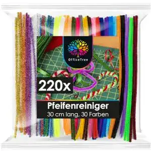Pfeifenreiniger OfficeTree 220 Pfeifenputzer Bunt zum Basteln