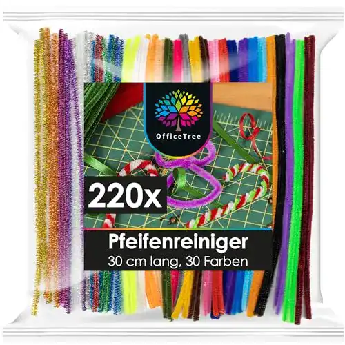 Pfeifenreiniger OfficeTree 220 Pfeifenputzer Bunt zum Basteln