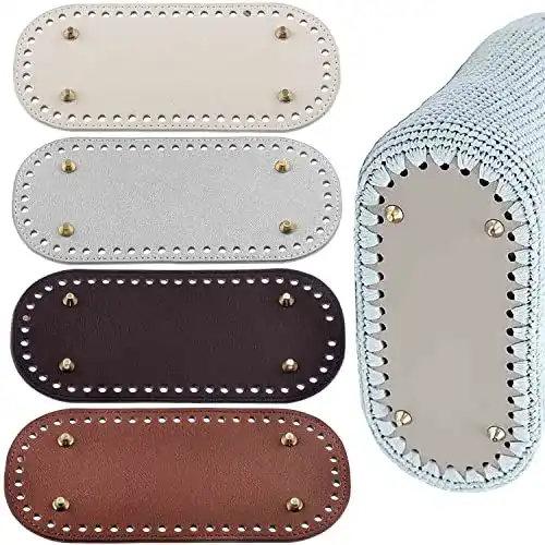 Taschenboden FYSL 4 Stück 22x10cm zum Häkeln PU Leder