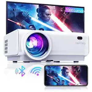 Beamer unter 200 Euro TOPTRO Mini Beamer, 7000 Lumen, WiFi