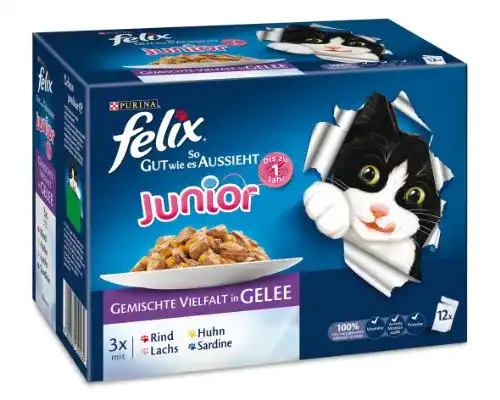 Felix-Katzenfutter FELIX So gut wie es aussieht Junior 12er-Multi