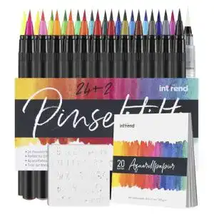 Pinselstifte int!rend 51er Set I 24 Aquarellfarben, 2 Wassertankpinsel