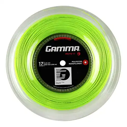 Tennissaiten Gamma Tennissaite Moto Lime 17 (1.24 mm) 200 m Rolle