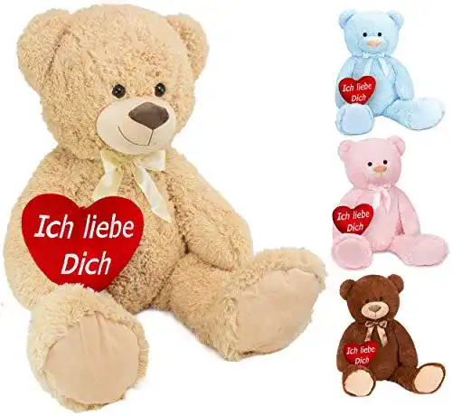 Die beste Teddy Brubaker XXL bär 100 cm groß Beige mit Ich Liebe Dich Herz 2026 Test Bestseller Teddy Brubaker XXL bär 100 cm groß Beige mit Ich Liebe Dich Herz