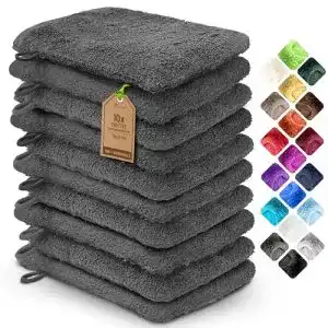 Waschhandschuh NatureMark 10er Pack, Baumwolle, Anthrazit