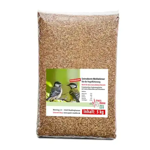 Mehlwürmer Paul´s Mühle getrocknet, Proteinreiche Würmer, 5 kg