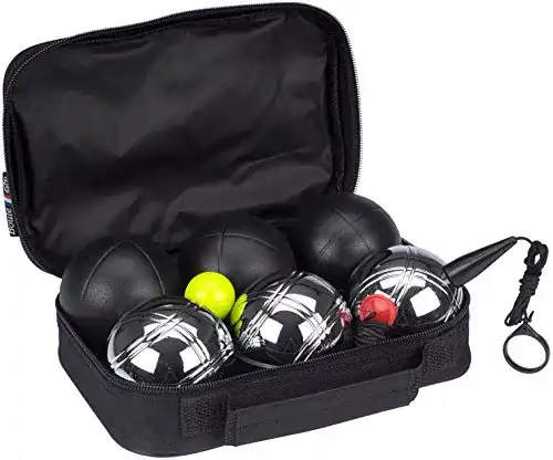 Boule Get & Go Jeu de s Satz Luxus Petanque Set, Black/Chrome