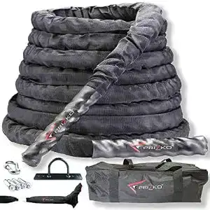 Battle-Rope PRIZKO Pro Battle Rope Set (schwarz), strapazierfähig