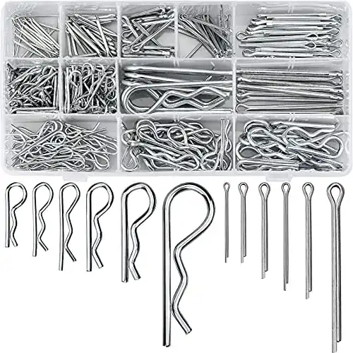 Splinte GLORHA 250 Stück Edelstahl Set, 6 Größen R Clips Splint