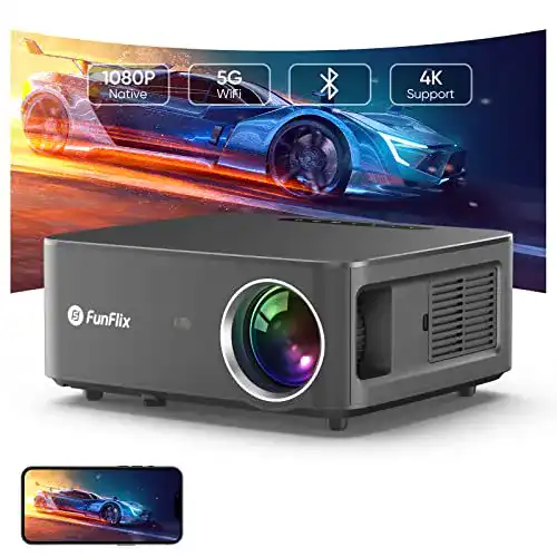 Beamer unter 300 Euro FunFlix WiFi Beamer, Full HD 5G WiFi