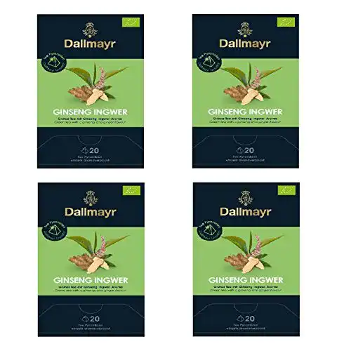 Ginseng-Tee Dallmayr 4 x Ginseng-Ingwer Bio Tee à 20 Pyramiden