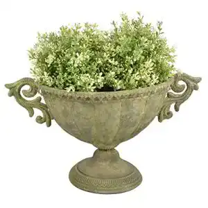 Amphore Esschert Design Aged Metal Grün Vase oval S
