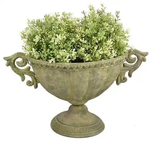 Amphore Esschert Design Aged Metal Grün Vase oval S